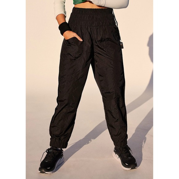 Free People Pants - Free People FP Movement Way Home Jogger Smocked High Rise Women's Small S Black